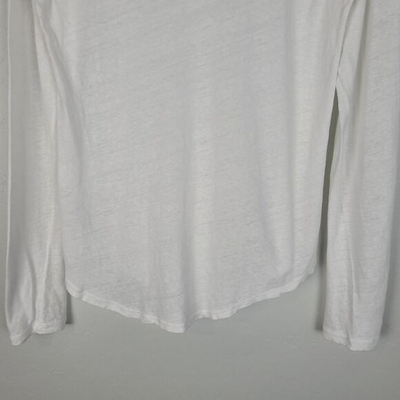 J. Crew Size M Long Sleeve Shirt Linen Cotton Lightweight Minimalist White - Picture 6 of 12